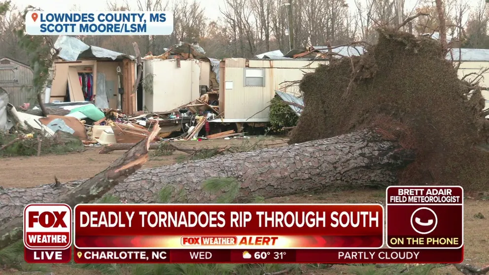 Storm Chaser Brett Adair joins FOX Weather to discuss his experiences during the deadly tornado outbreak that swept across the southeast on November 29.