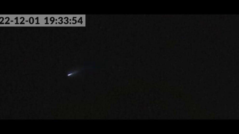 The American Meteor Society received more than 600 reports of a meteor or fireball zooming over the eastern U.S. on Dec. 1. (Video credits: Stephen Martin/Bill Ericson/AMS)