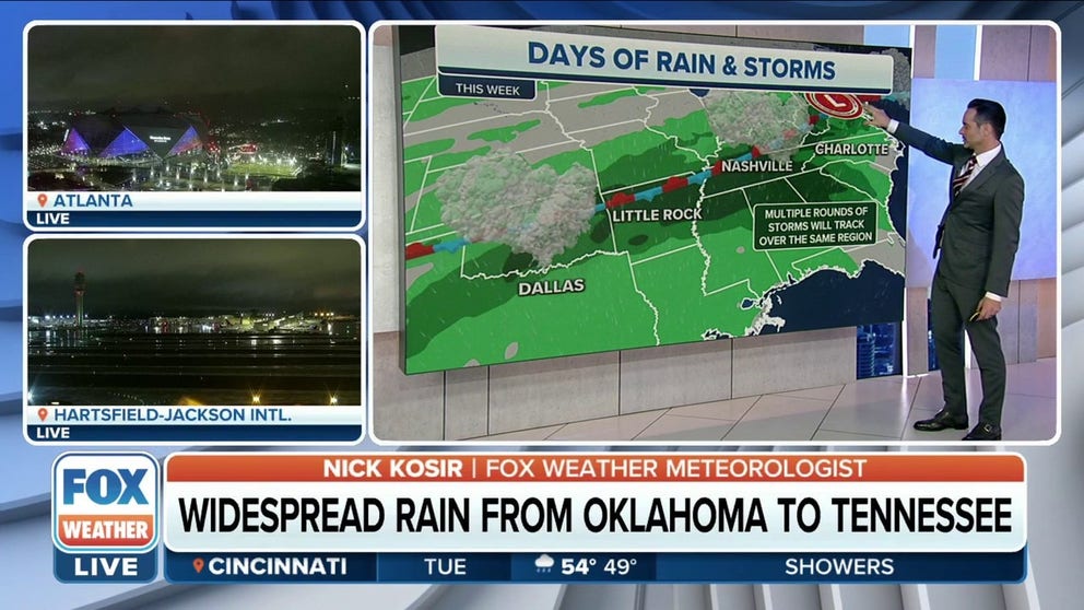 Rounds of rain drench South | Latest Weather Clips | FOX Weather