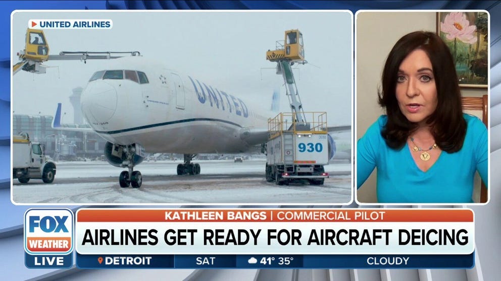 Commercial pilot Kathleen Bangs explains deicing and anti-icing techniques airlines put to use during the colder months of the year.  