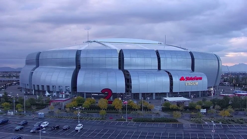 In two months, State Farm Stadium will host the Super Bowl in Glendale, Arizona. Here is a look at a timelapse as showers and clouds move into the city. 