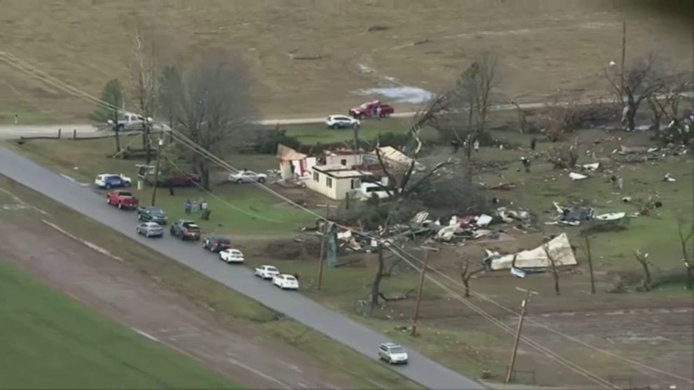 A possible tornado ripped apart multiple structures in Wayne, Oklahoma Tuesday morning. 
