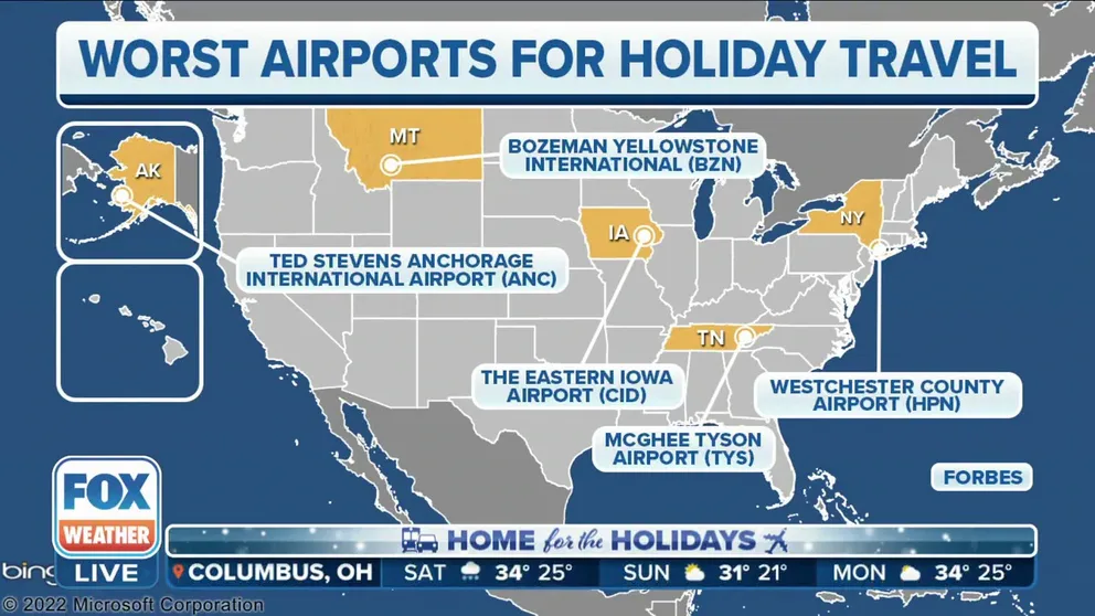 Forbes released their list of the worst and best airports to fly into and out of this holiday season. Where does your favorite airport rank?