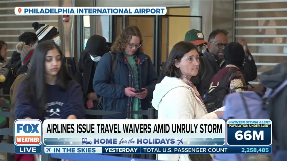 FOX Weather's Katie Byrne says certain airlines have issued waivers to passengers as a major winter storm is expected to deliver dangerous conditions to airports across the nation. Nearly 113 million are likely to travel this week and next in the U.S. 