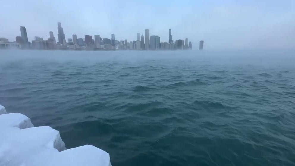 FOX Weather Correspondent Robert Ray was reporting from Chicago where the wind chill temperature was 35 below but Lake Michigan was around 40 degrees creating a winter weather phenomenon known as Arctic sea smoke.