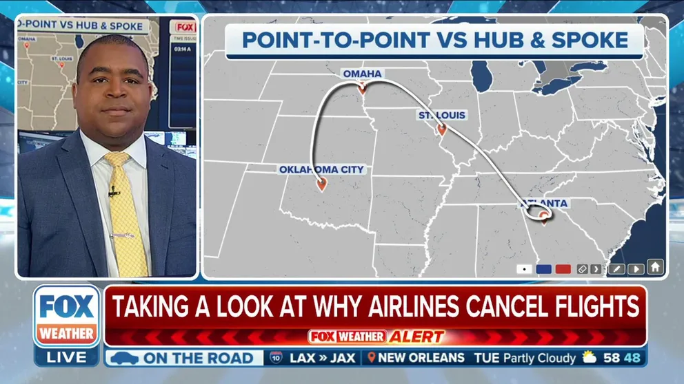 Southwest canceled over 2,800 flights on Monday and today an additional 2,400 flights will be impacted. The airline will reportedly operate one third of its schedule on Tuesday. FOX Weather's Jason Frazer with a closer look at the travel chaos.