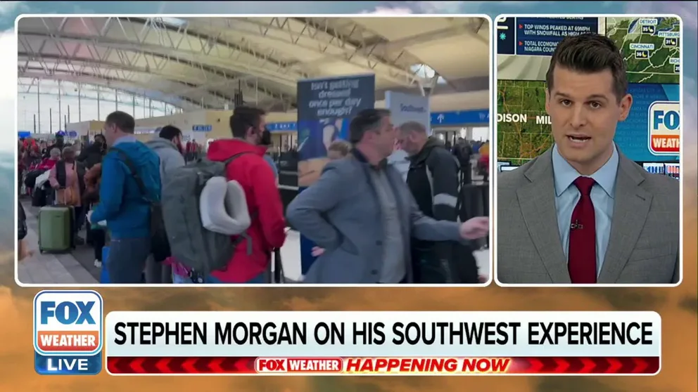 FOX Weather meteorologist Stephen Morgan was among the thousands of Southwest Airlines travelers whose holiday plans were upended by cancellations across the country.