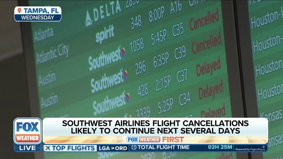 Passengers using Southwest are expected to suffer from another wave of canceled flights Thursday. The airline has been unable to recover from the Christmas week blizzard. 
