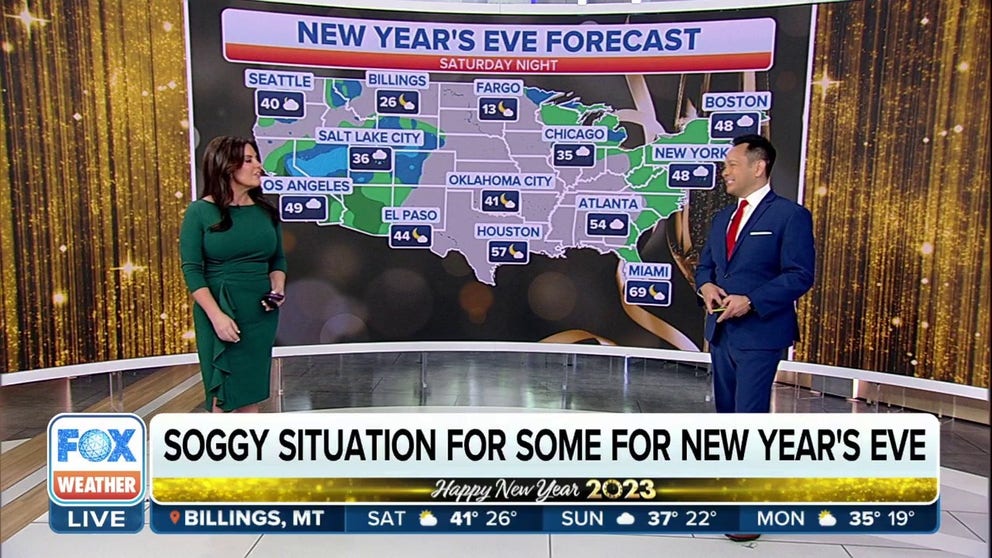 FOX Weather meteorologists Amy Freeze and Craig Herrera break down the New Year's Eve forecast across the U.S.