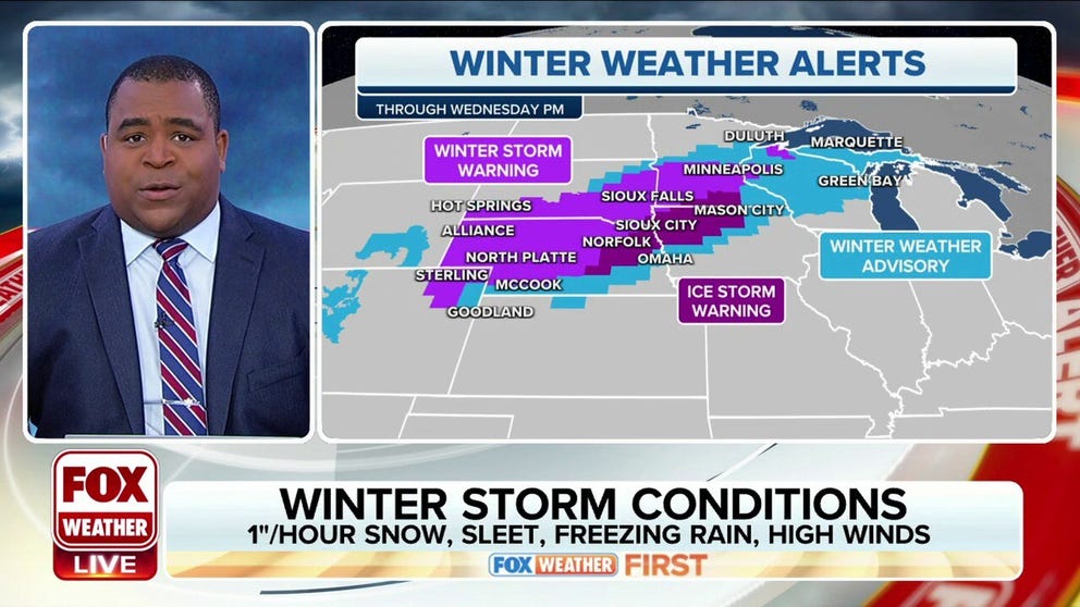 An impactful winter storm with moderate to major impacts is ongoing across parts of the Plains and Upper Midwest. Snow, sleet, and freezing rain are all expected.