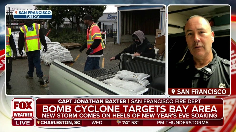 Captain Jonathan Baxter with the San Francisco Fire Department talks about how they are preparing for the bomb cyclone on the heels of a New Year's Eve storm that brought flooding to the Bay area. 