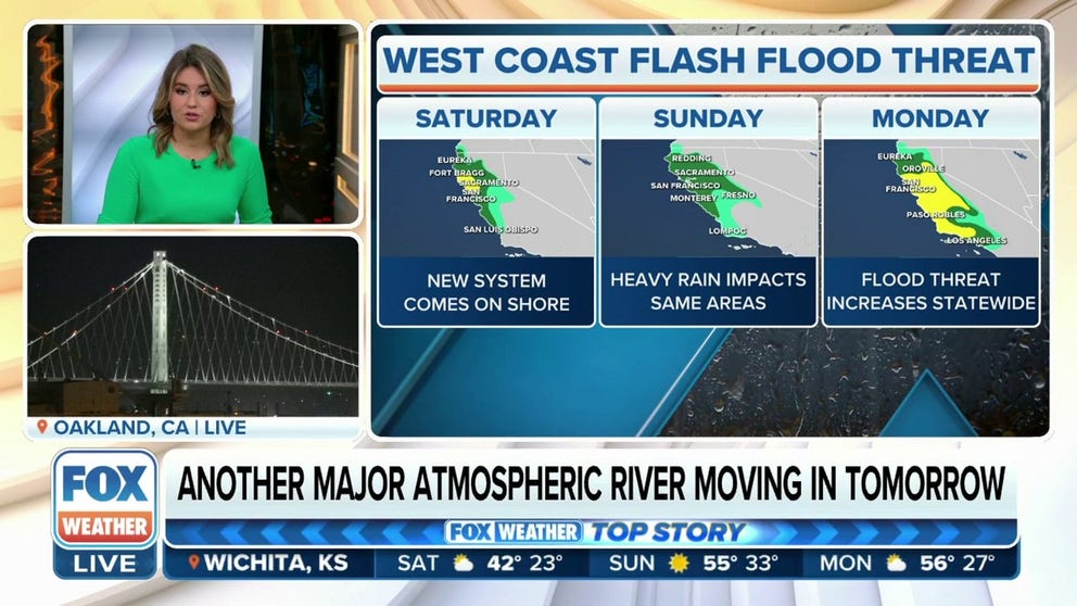 A series of impactful Pacific storms will continue to send multiple atmospheric rivers toward the state in the next week. The most concerning of these atmospheric rivers will move in Sunday night through Tuesday.