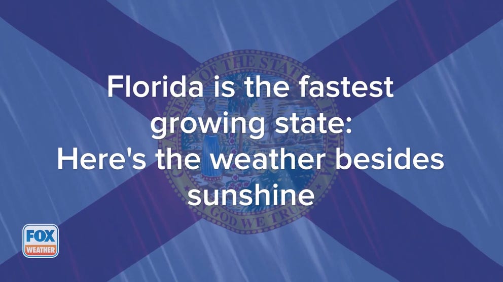 The Census Bureau found in 2022 that the Sunshine State isn't just drawing retirees anymore. We take a look at the weather you can expect in the county's fastest-growing state.