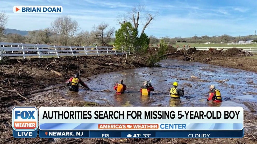 Brian Doan, father of a missing five-year-old, who was swept away by raging California floodwaters, provides an update on search and rescue efforts.