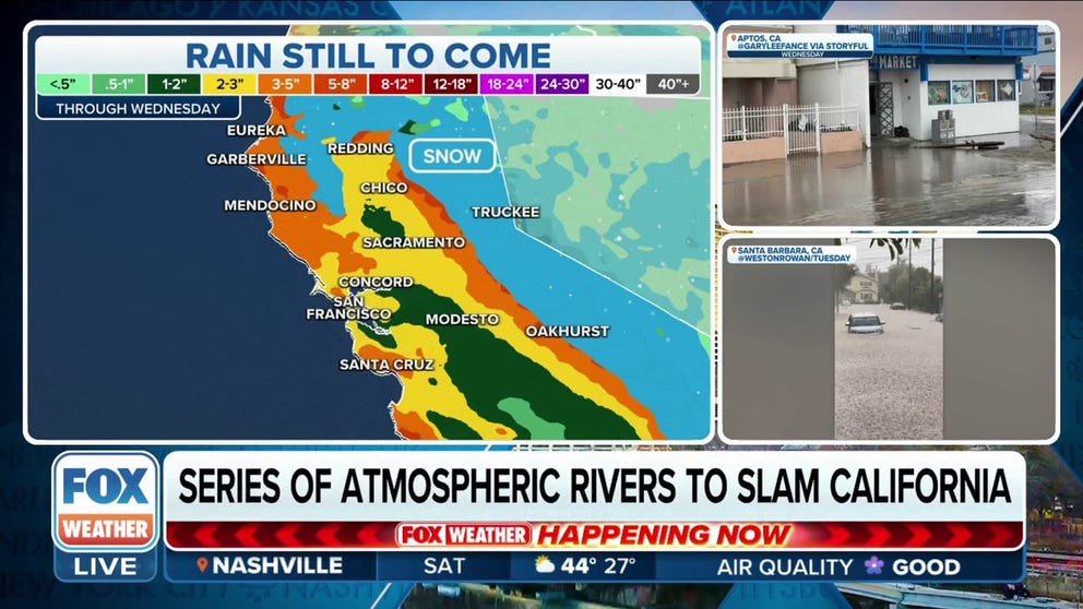 Rounds of atmospheric rivers bring new flood threat to West | Latest ...