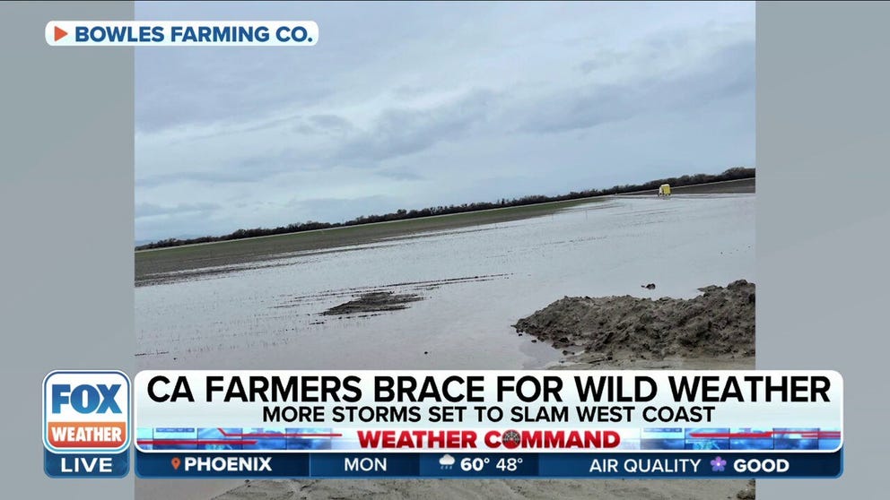Derek Azevedo, Executive Vice President of Bowles Farming Company, talks about how flooding has had little impact on his farm on disrupting any seeding for crops. 