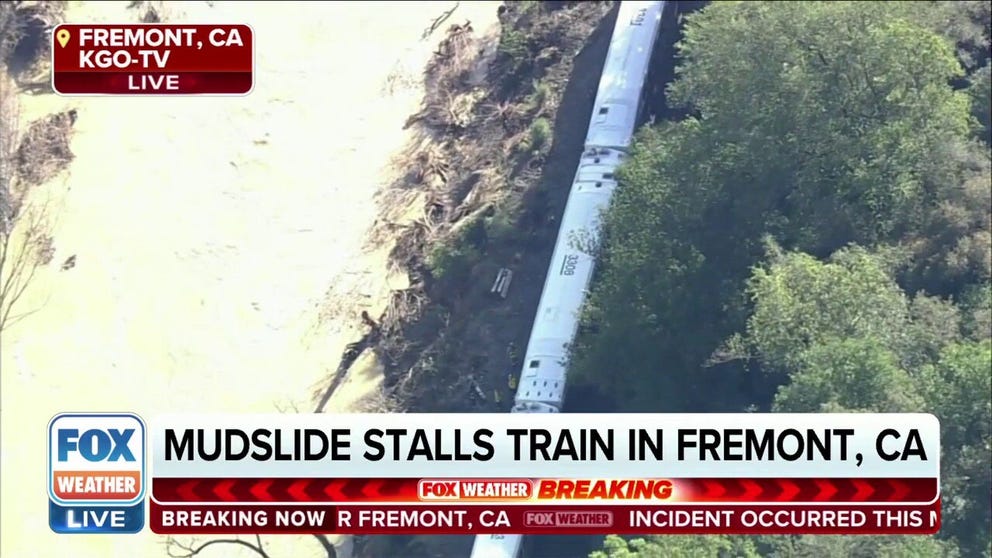Officials told KTVU the train did not derail and there were no injuries or equipment damaged by the mudslide. 