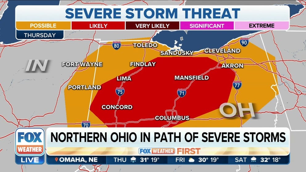 Severe weather threat shifts to parts of Ohio on Thursday | Latest ...