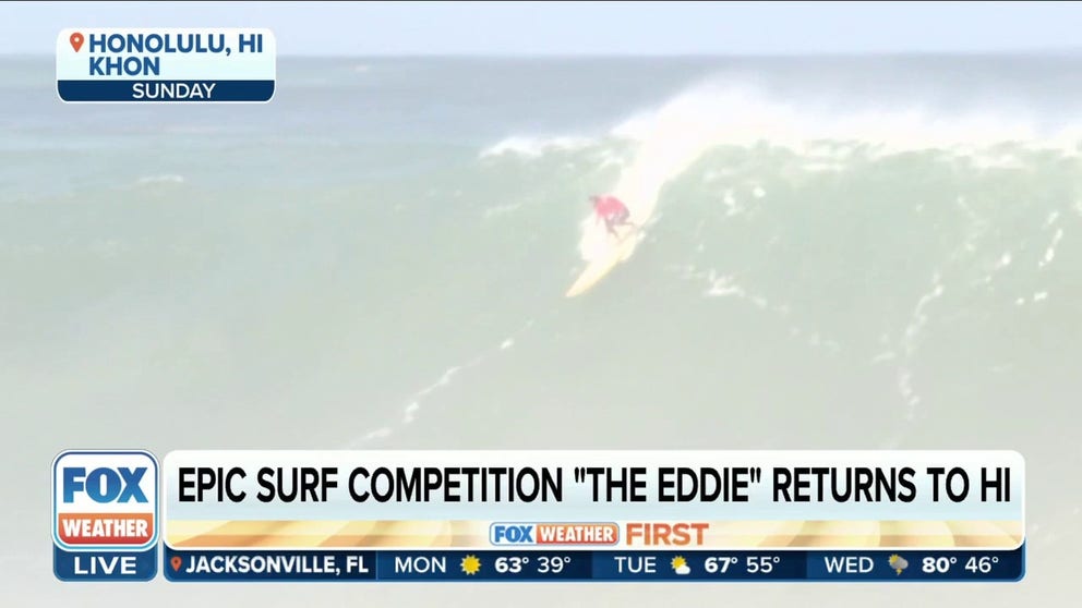 "The Eddie" is an unusual surf contest because its by invitation only of the lifeguard's family who it's named after and this year was the first women competed in The Eddie's 39 year-history.