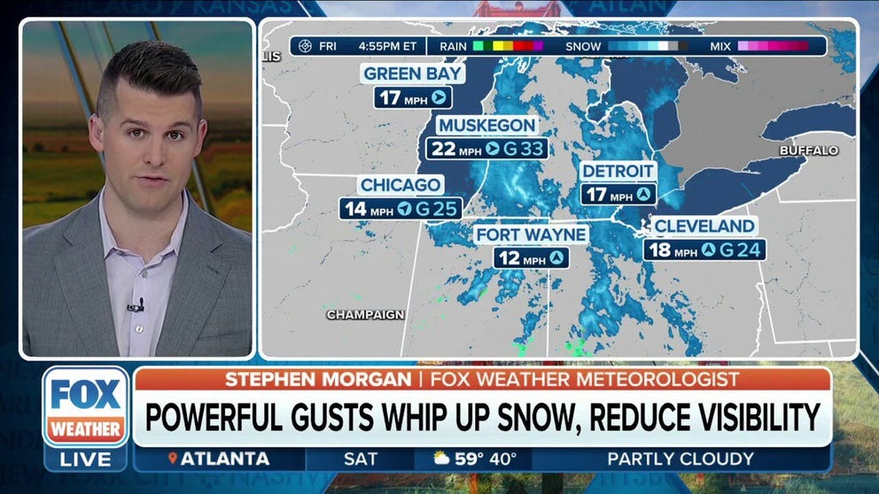 Snow, wind continues for Great Lakes | Latest Weather Clips | FOX Weather