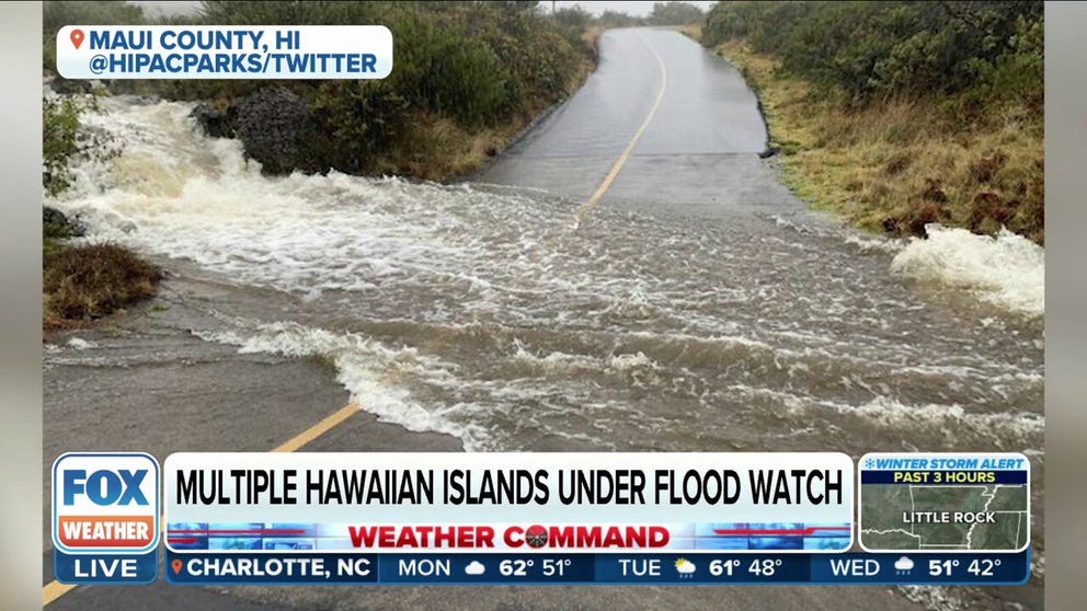 Flood Watches remain in effect for most of the islands into Monday afternoon as a strong area of low pressure soaks the state from east to west, dropping several inches of rain on some of the islands.