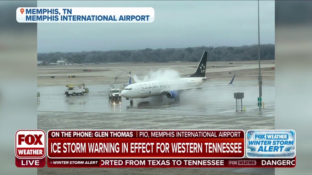 Glen Thomas, Director of Strategic Marketing and Communications/PIO of Memphis International Airport, provides an update on delays and winter storm conditions. 