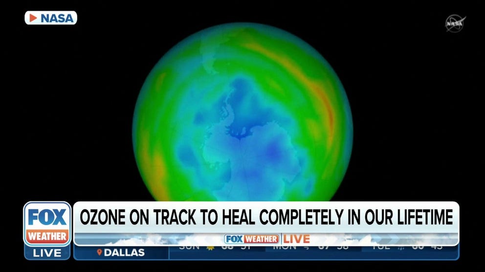 NOAA Chemical Sciences Lab director Dr. David Fahey joined FOX Weather on Sunday morning to explain how decades of banning harmful chemicals is helping to restore Earth's ozone layer.