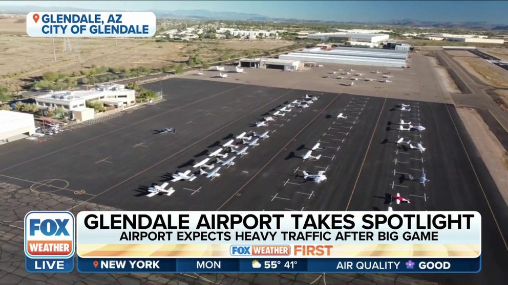 Matt Smith, Glendale Airport Administrator, talks about how they are gearing up for the thousand of fans expected to leave Monday following the Super Bowl. 