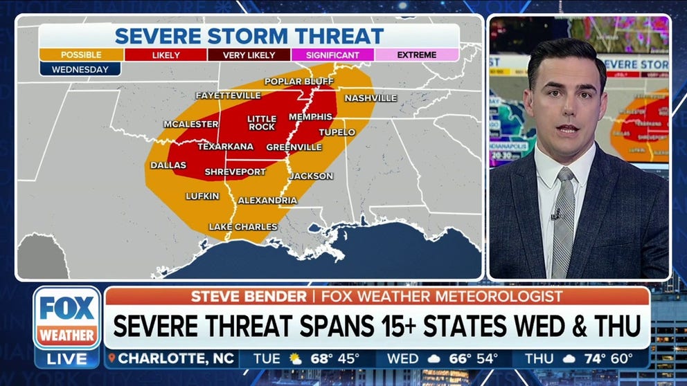 Severe storms threaten South by midweek | Latest Weather Clips | FOX ...