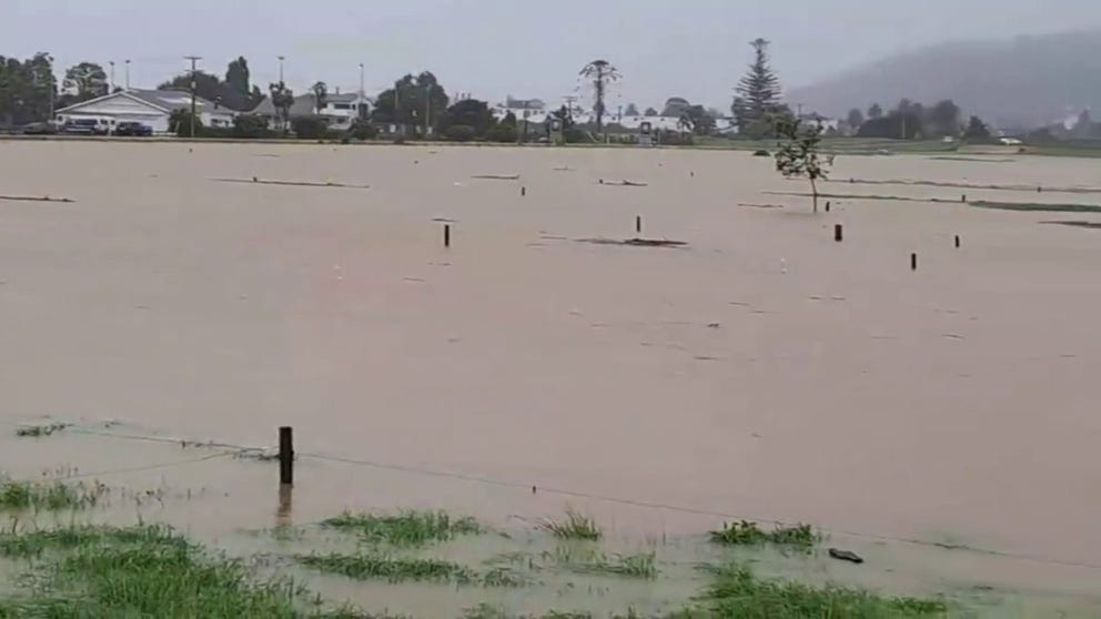 Nine regions across New Zealand were in a state of emergency and at least 58,000 homes without power on Monday, February 13, after the North Island was hit by Cyclone Gabrielle, according to local media. Footage recorded by Theresa Worters shows extensive flooding near Thames Airfield in Coromandel. 