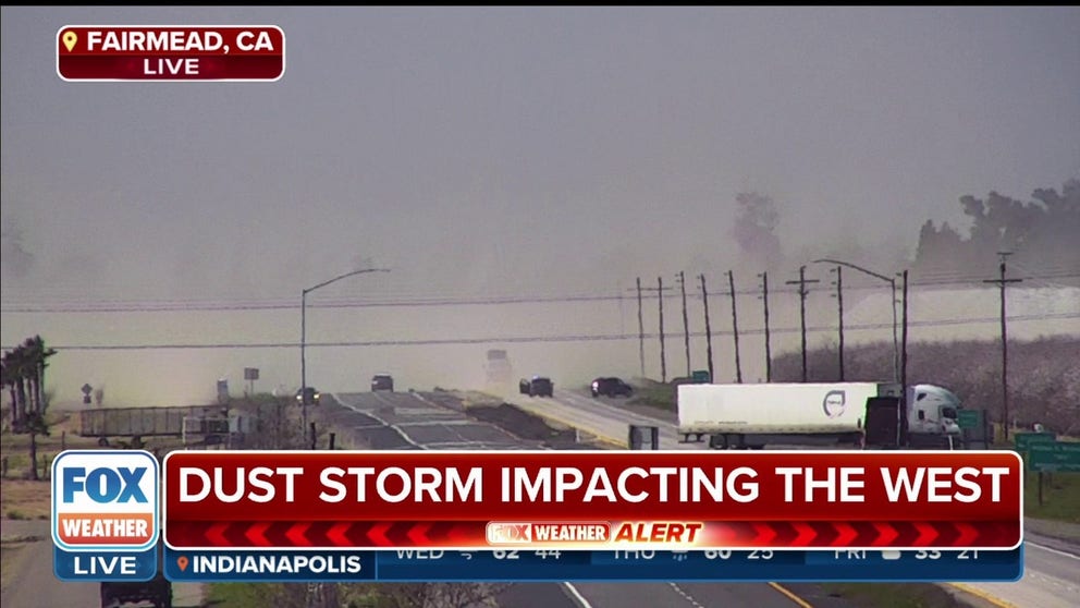 Large dust storm in Madera County, California causes multiple car accidents. Las Vegas, Nevada is experiencing strong wind gusts up to 60 mph.  