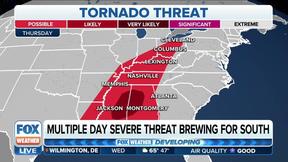 Multiple day severe threat brewing for the South | Latest Weather Clips ...