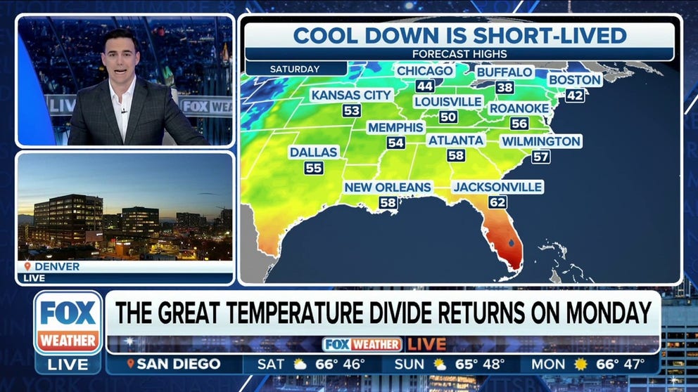 Divided temperature pattern will return to US | Latest Weather Clips ...