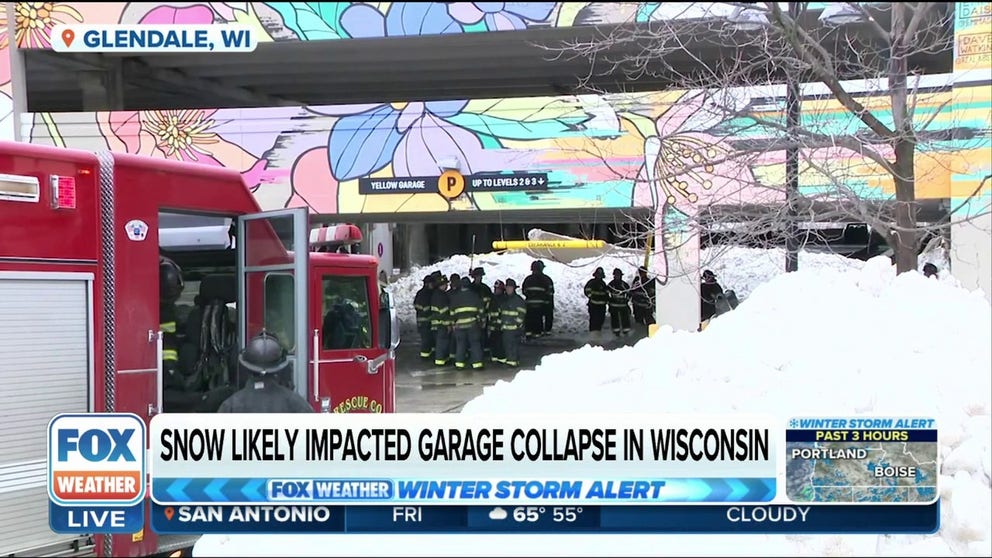 In Glendale, Wisconsin, heavy snow is being blamed by firefighters for contributing to a partial collapse of a retail center's parking garage. FOX Weather's Max Gorden on how a coast-to-coast storm impacts the Midwest. 