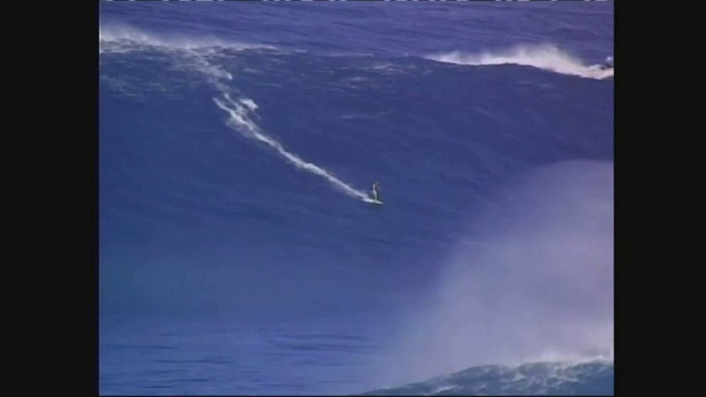 This is file video of clips of the 2004 winners of the Billabong XXL Global Big Wave Awards.