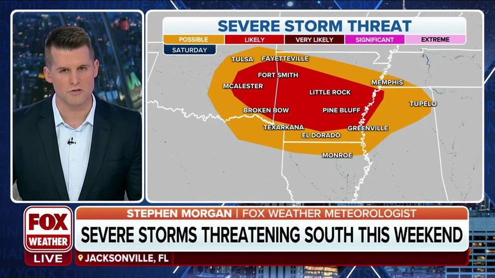 Severe storm threat across South this weekend | Latest Weather Clips ...