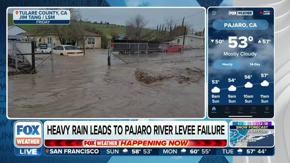 FOX Weather correspondent Max Gorden is in Pajaro, California, where relentless rain from an atmospheric river storm has led to flooding across the region.