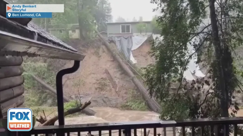 An atmospheric river delivered heavy rain and dangerous flooding to Northern California on Tuesday. Video shows rising water levels on the San Lorenzo River in Santa Cruz County. (Credit: Andy Benkert via Storyful)