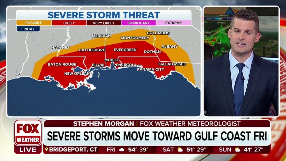 Storms target the Gulf Coast on Friday | Latest Weather Clips | FOX Weather