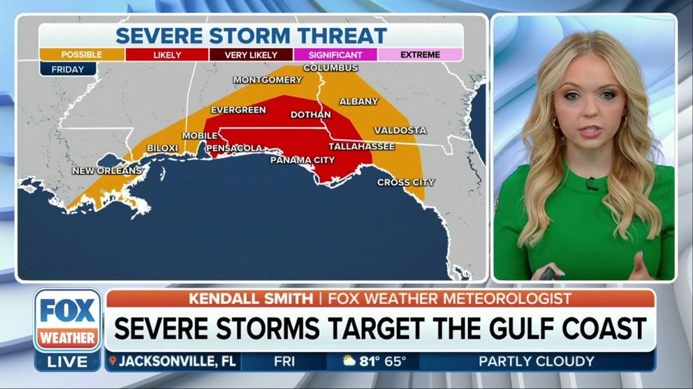 Severe storms likely for parts of Gulf Coast Friday | Latest Weather ...