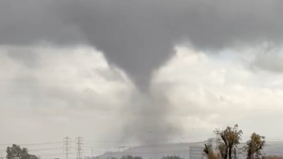 Severe storms moved through the Los Angeles area Wednesday. Onlookers spotted a tornado causing damage within the Commerce area. 