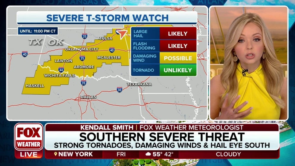 Severe Thunderstorm Watch issued for TX, OK, AR, MO | Latest Weather ...