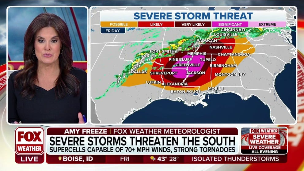 Tornado outbreak possible across the South on Friday | Latest Weather ...