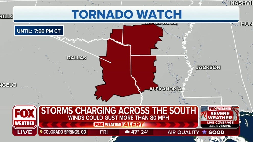 Tornado Watch issued for parts of Texas, Arkansas, Louisiana | Latest ...