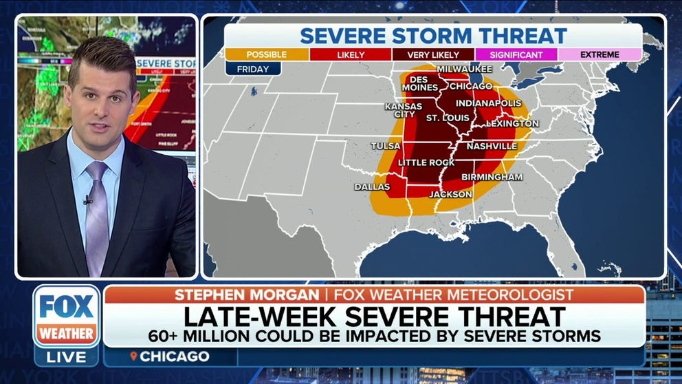Large area of US under threat for severe storms Friday | Latest Weather ...