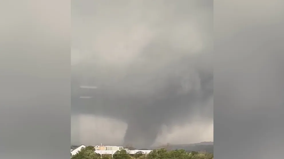 A large tornado was seen moving through Little Rock, AR. This video was taken from Baptist Hospital in Little Rock. 