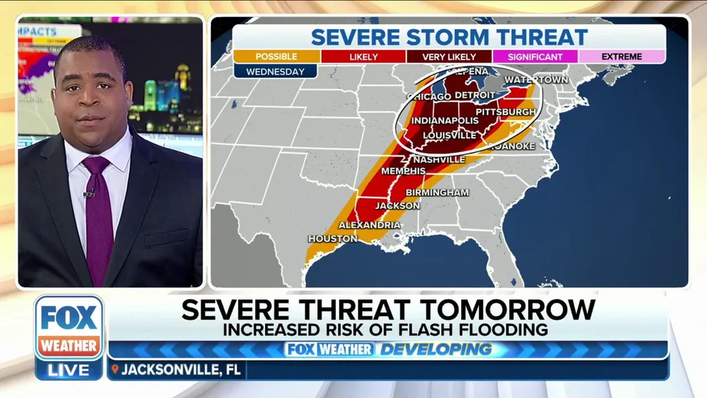 Severe storm threat shifts into Great Lakes region, Ohio River Valley ...