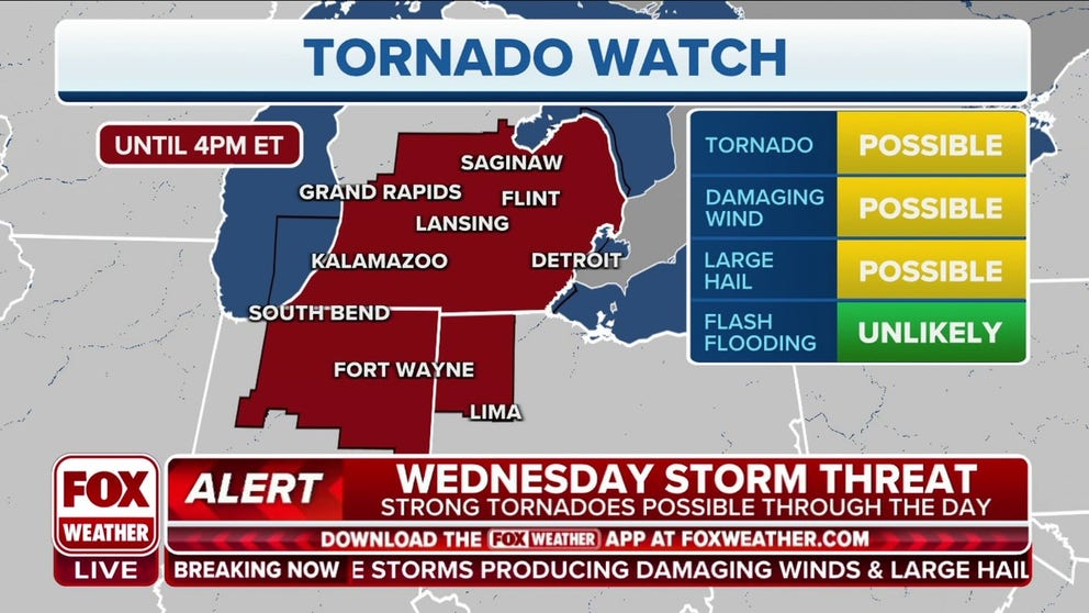 Stg Indiana Tornado Watch issued for parts of Indiana, Michigan and Ohio | Latest ...