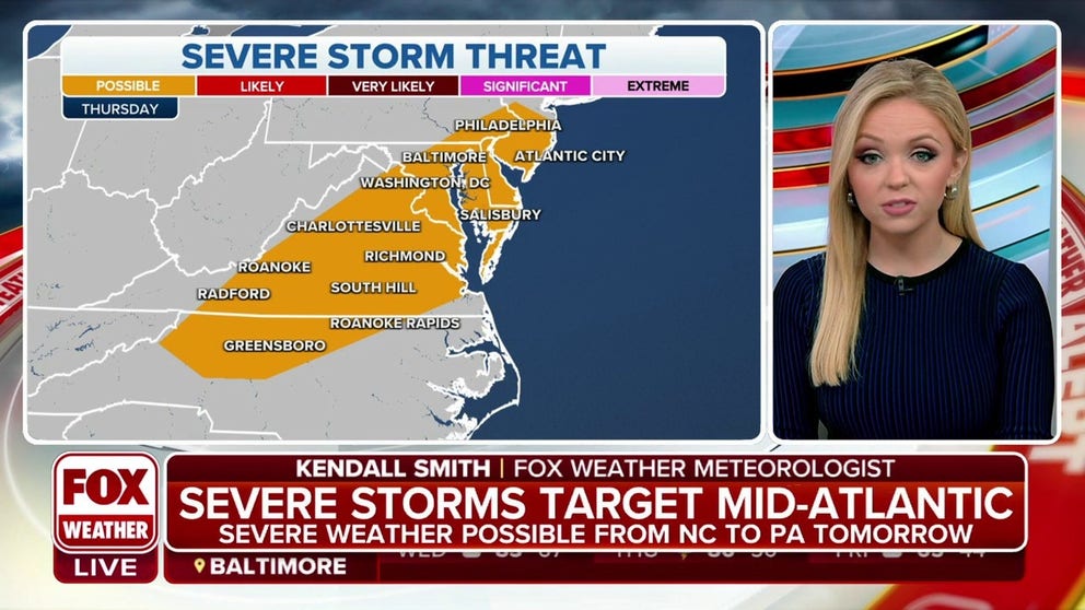 Severe storms threaten the mid-Atlantic on Thursday | Latest Weather ...