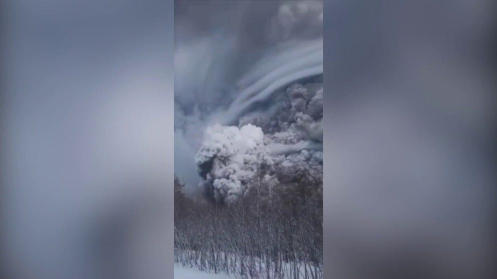 Russia’s Shiveluch volcano in the far east Kamchatka Krai erupted on Tuesday, April 11, creating a volcanic cloud that plumed more than 6 miles above sea level and prompted an aviation warning.
